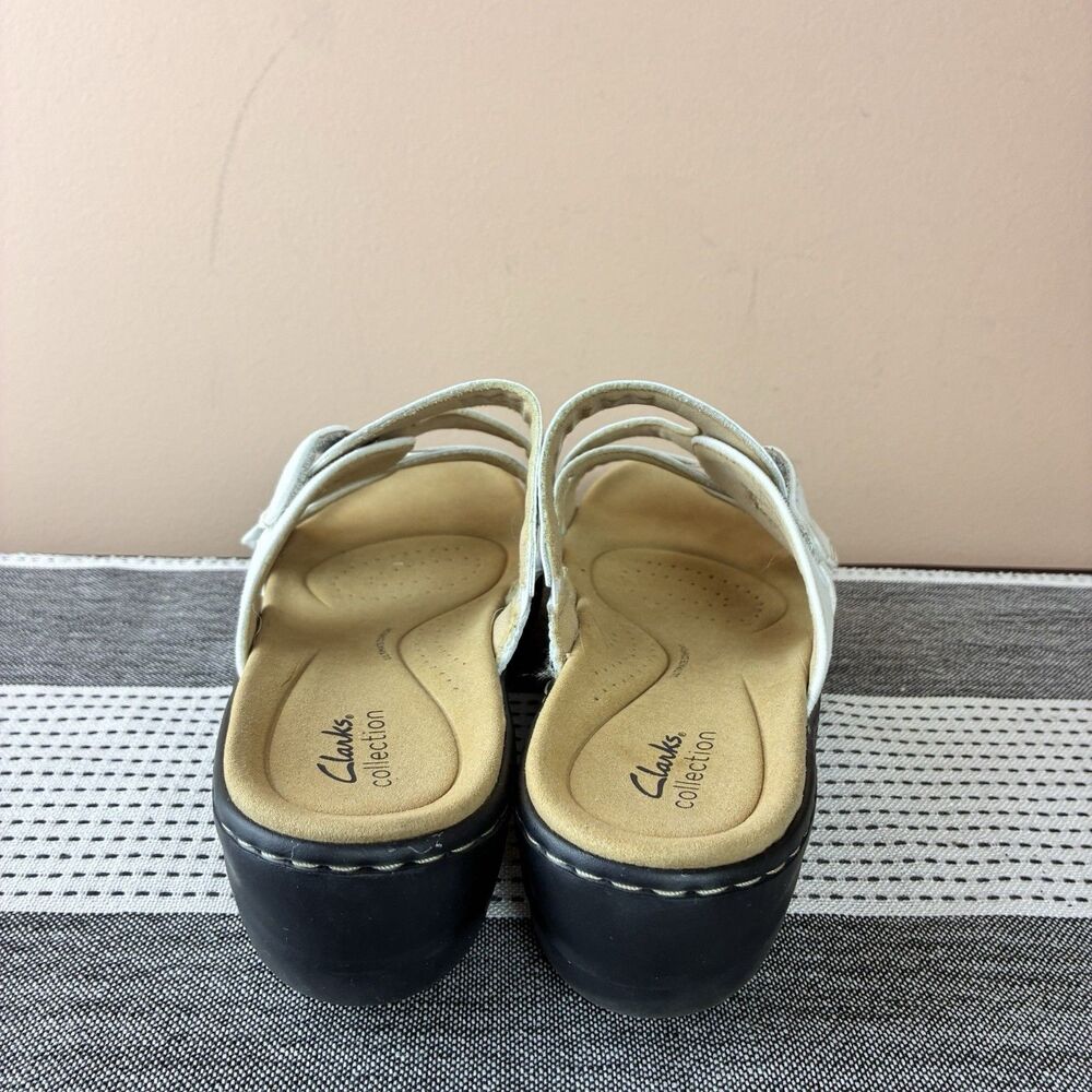 Clarks Merliah 2 Cove Women White Leather Wedge Sandals Size 10 Wide - Picture 5 of 7
